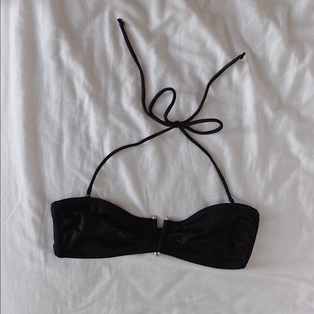 Black Bandeau Bikini Swim Top